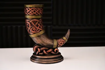 Letrero o emblema decorativo: Viking Drinking Horn Methorn — vista de referencia 3
