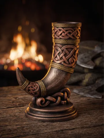 Letrero o emblema decorativo: Viking Drinking Horn Methorn — vista de referencia 2