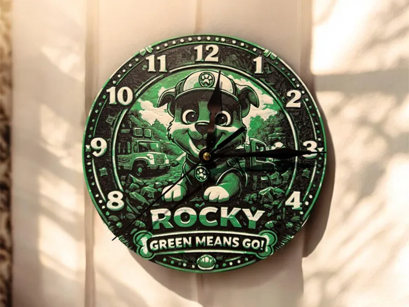 Paw Patrol ROCKY Inspired Wall Clock