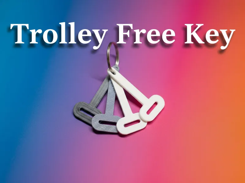 Trolley Free Key for Shop Cart - 1 Euro & 1 Pound