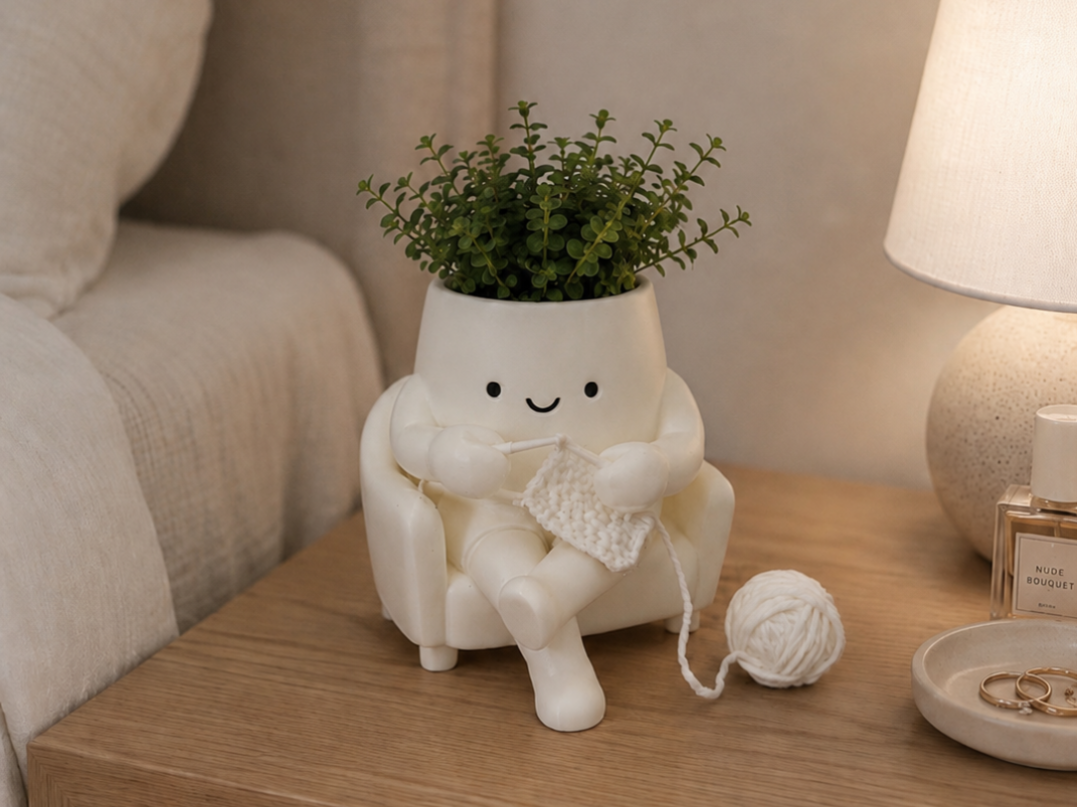Petit pot de fleur mignon - Tricot