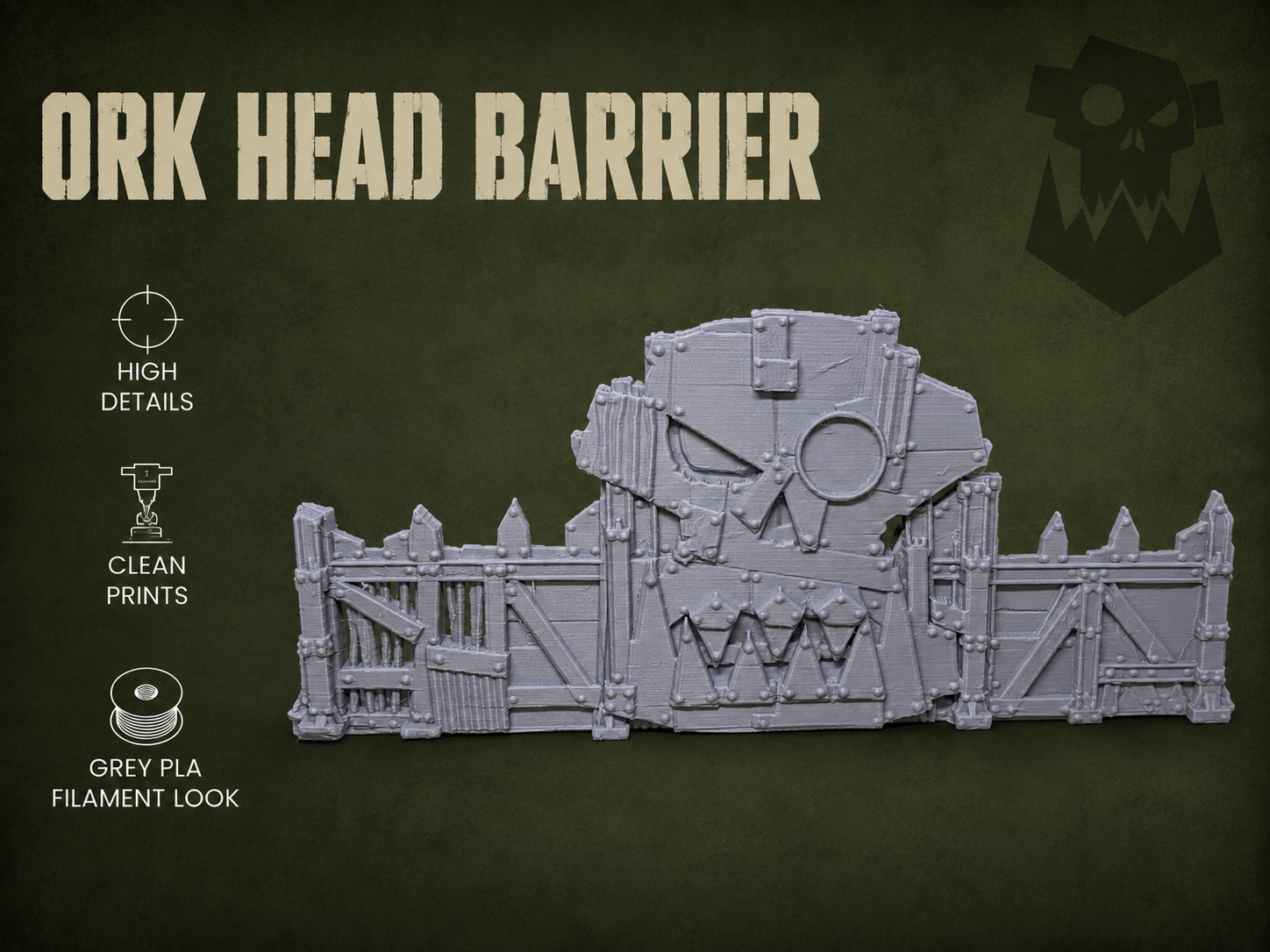 Ork Scrap Barrier – Tabletop Terrain - 1