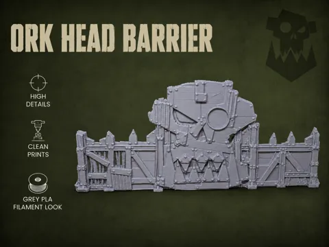 Escenografía en miniatura: Ork Scrap Barrier – Tabletop Terrain — referencia de MakerWorld