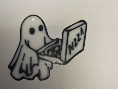 Ghost with pizza