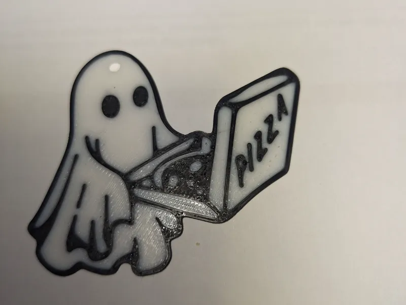 Ghost with pizza