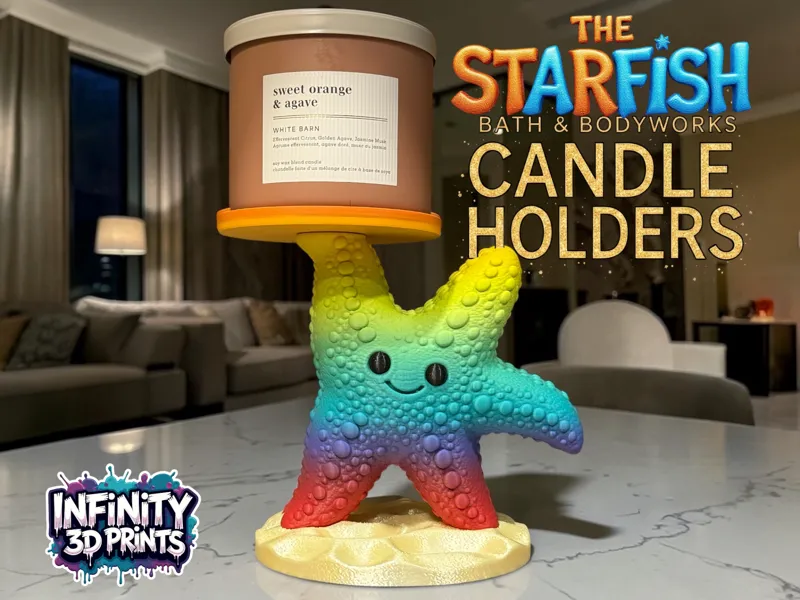 THE STARFISH- BBW TRI WICK CANDLE HOLDER 