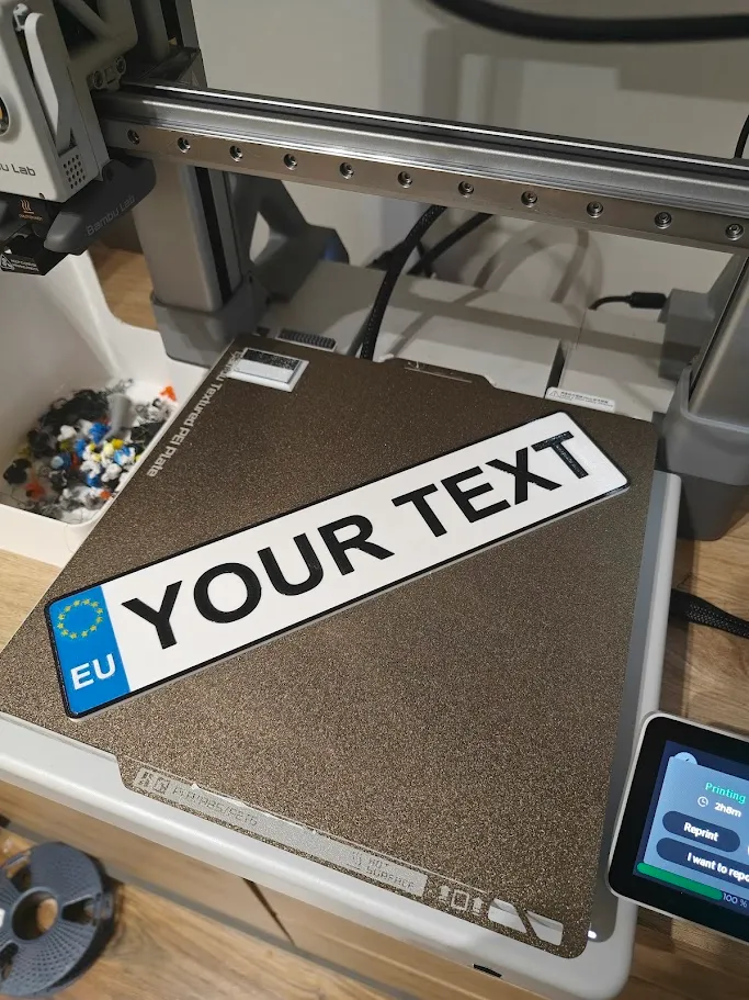 Registration plate License plate 1:2 CUSTOMIZABLE view 2