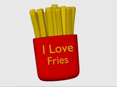 Cute fries keyring