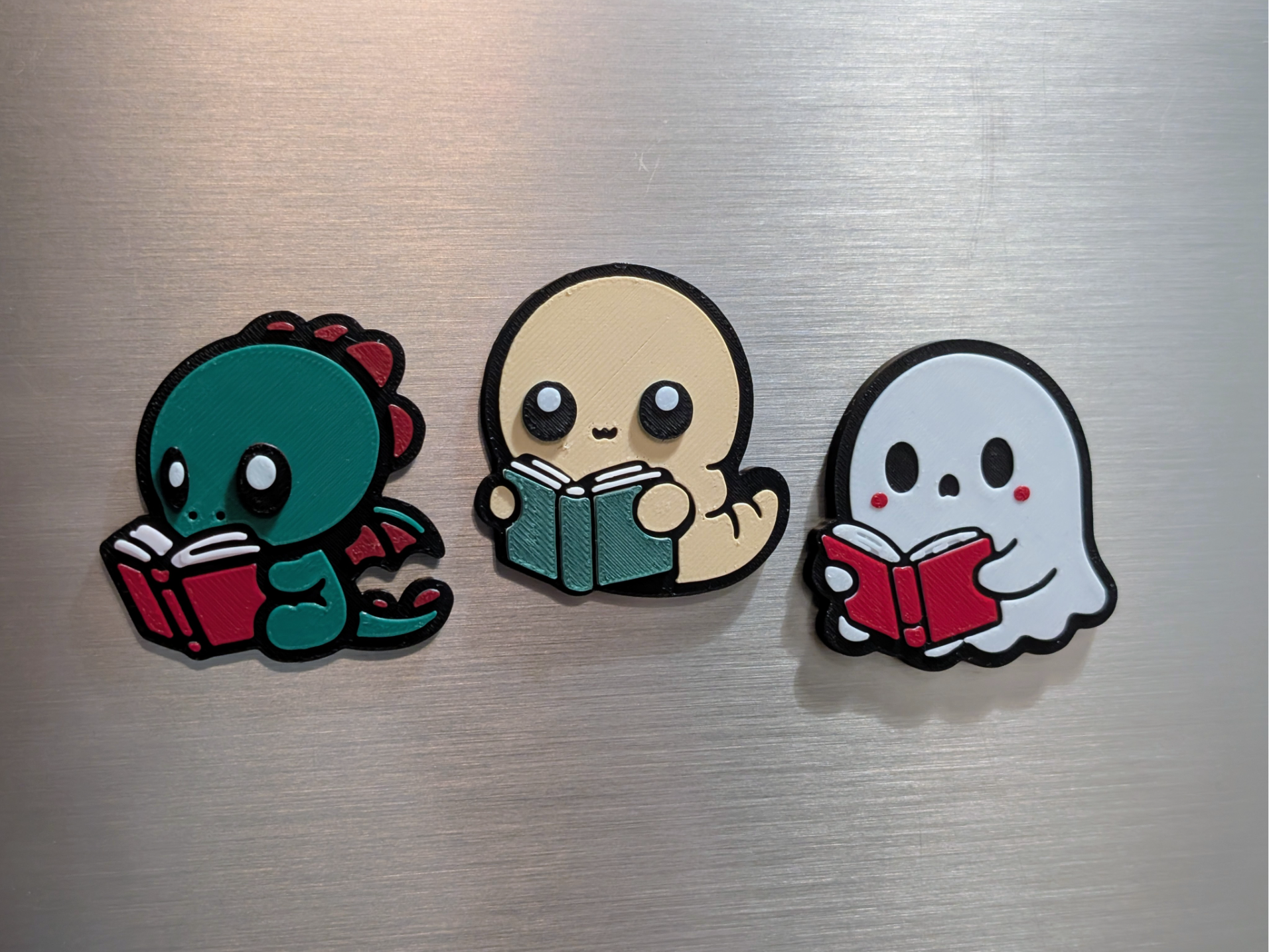 Cute Book Reading Creatures Magnets - Fast Print