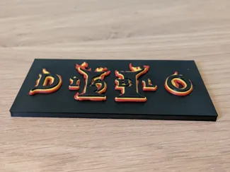 Diablo 2 logo with holes for magnets
