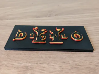 Diablo 2 logo with holes for magnets