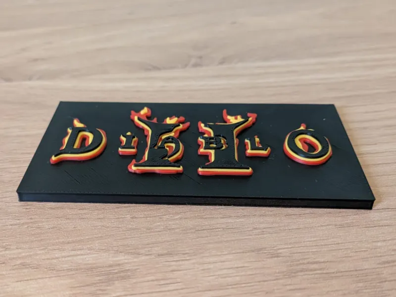 Diablo 2 logo with holes for magnets