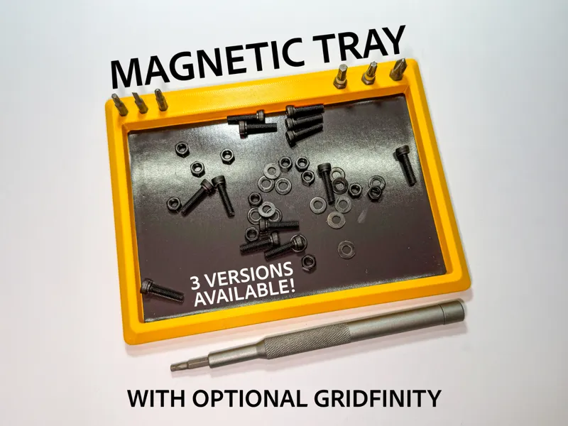 Magnetic Tray (with optional Gridfinity)