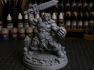 Barbarian Hero — Epic Ruins Display Figure