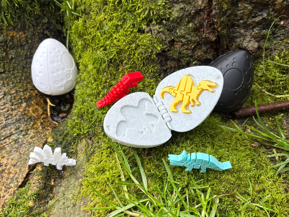 Flexi spinosaurus egg - snaps shut - Free 3D Print Model - MakerWorld