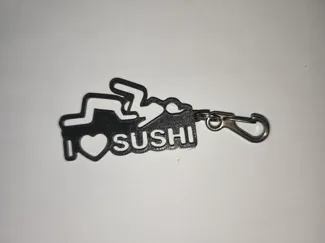 keychain " i love sushi "singolo colore
