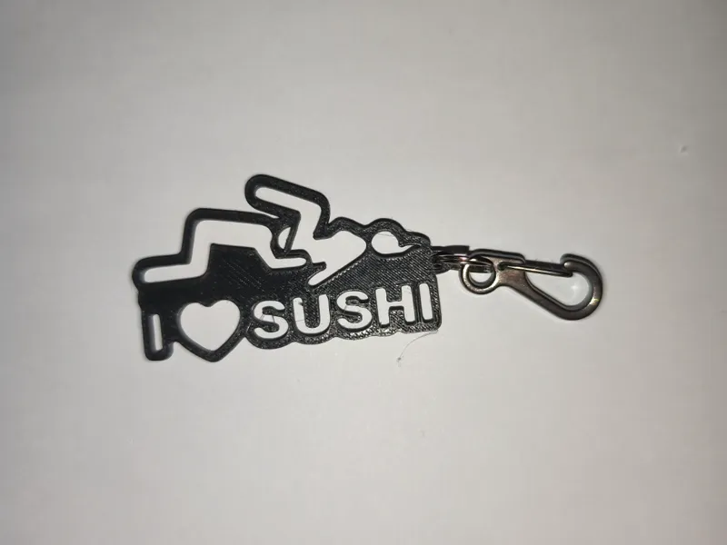 keychain " i love sushi "singolo colore