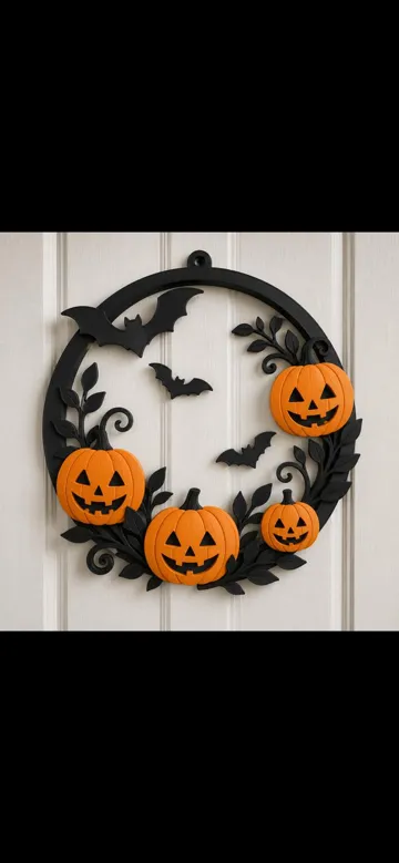 Adorno temático: Spooky Pumpkin Mandala Wreath — vista de referencia 2