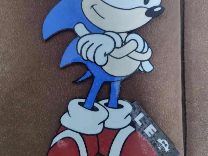 Sonic con cartel personalizado
