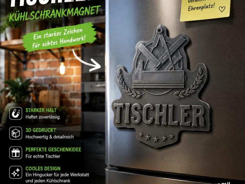 Kühlschrank Magnet Tischler Logo