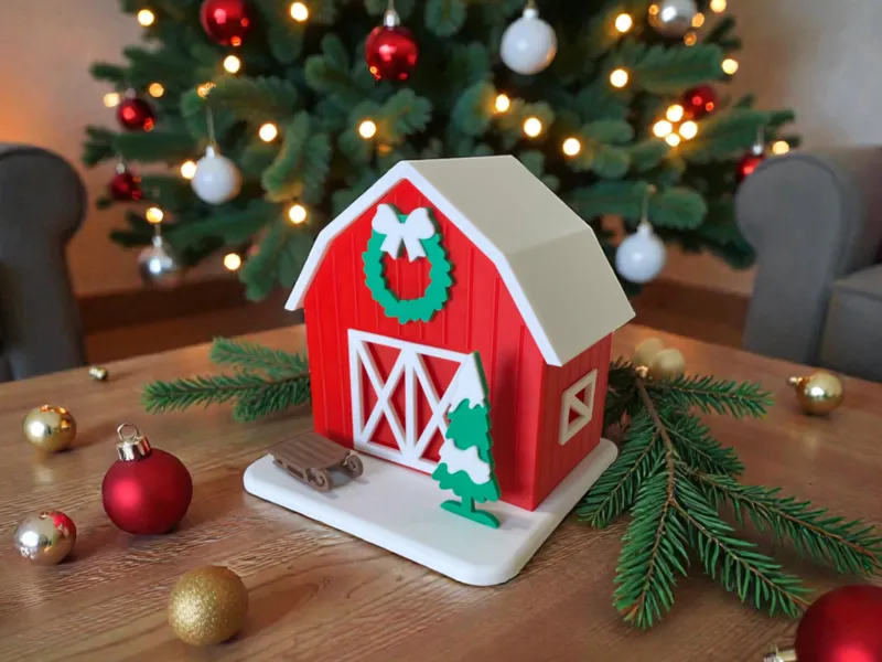 Christmas Barn LED / Tea Lamp (NO AMS)