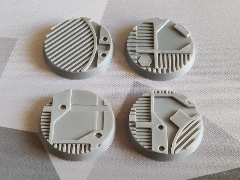 32mm Miniature Model Bases - Industrial - Pack 5