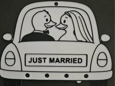 Car with Duck Bride and groom - Cash gift |Remix