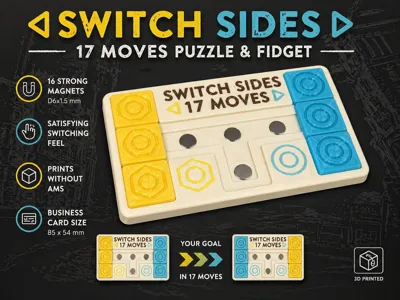 Switch Sides – 17 Moves Puzzle & Magnetic Fidget