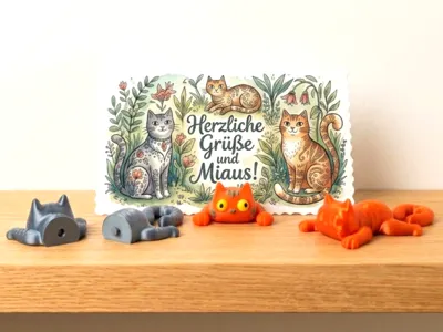 Giftcard/Birthday/Letter Funny Cut the Cat Decor