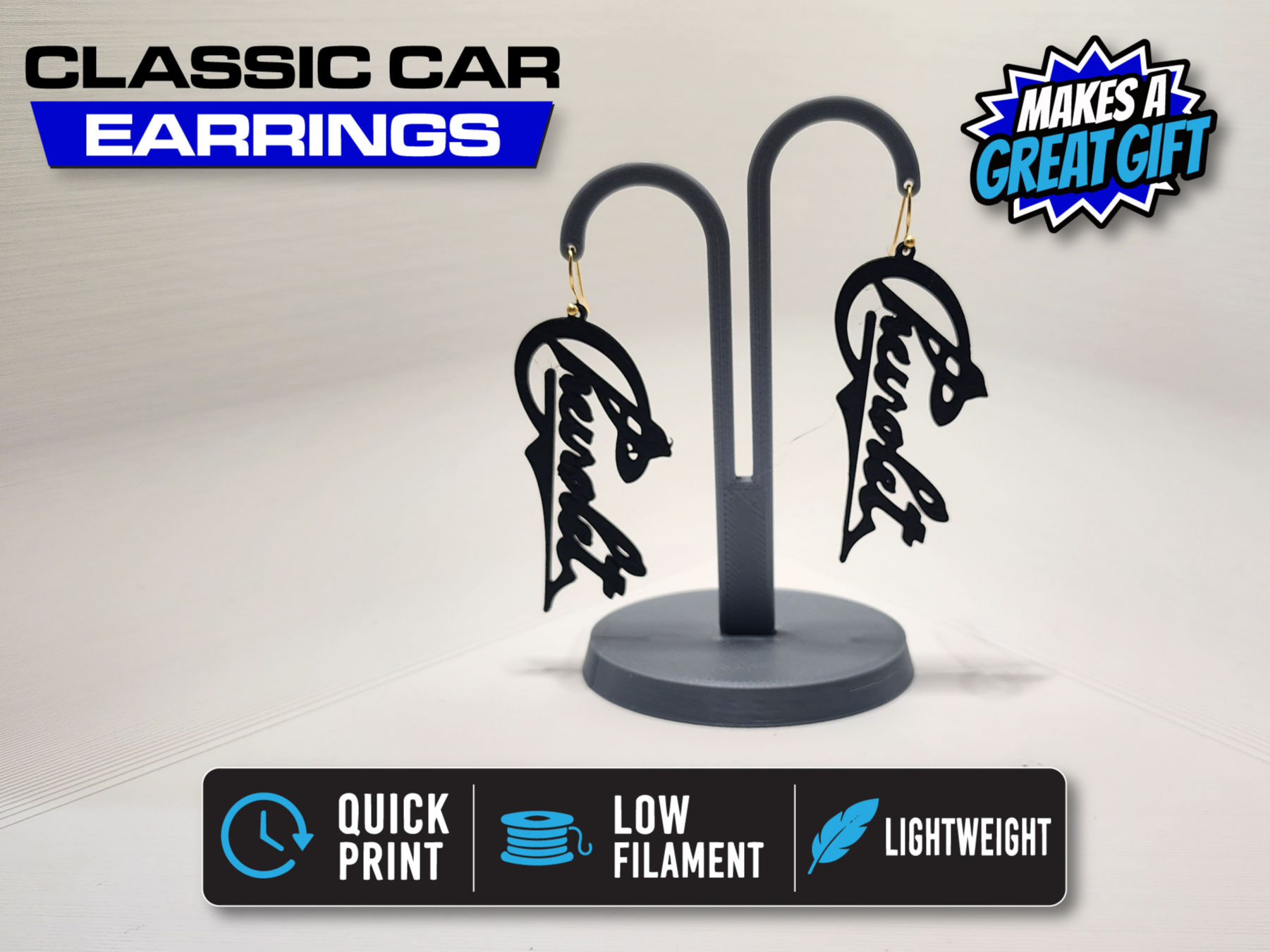 Chevrolet Script Drop Earrings