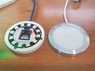 12 LED Ring Light Puck Adapter for ESP32-C3 (WLED)