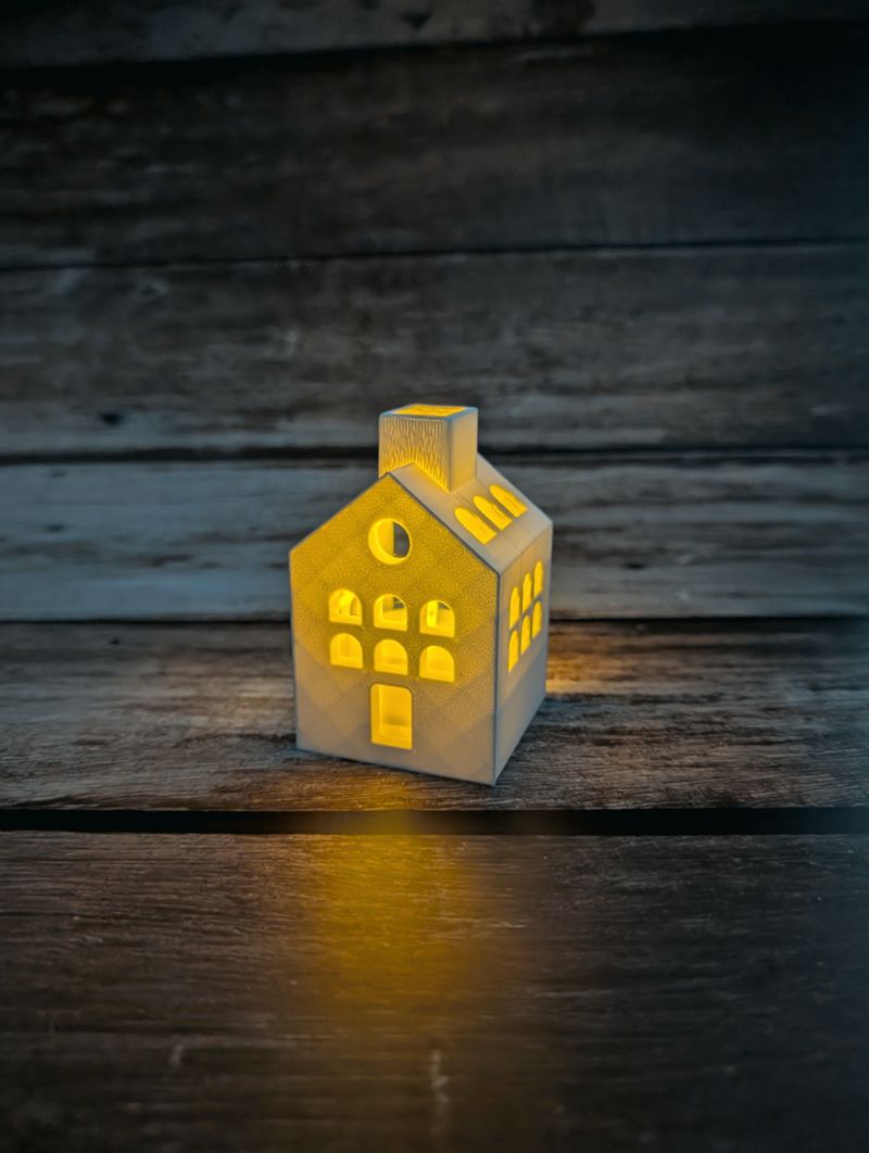 Christmas deko house with chimney