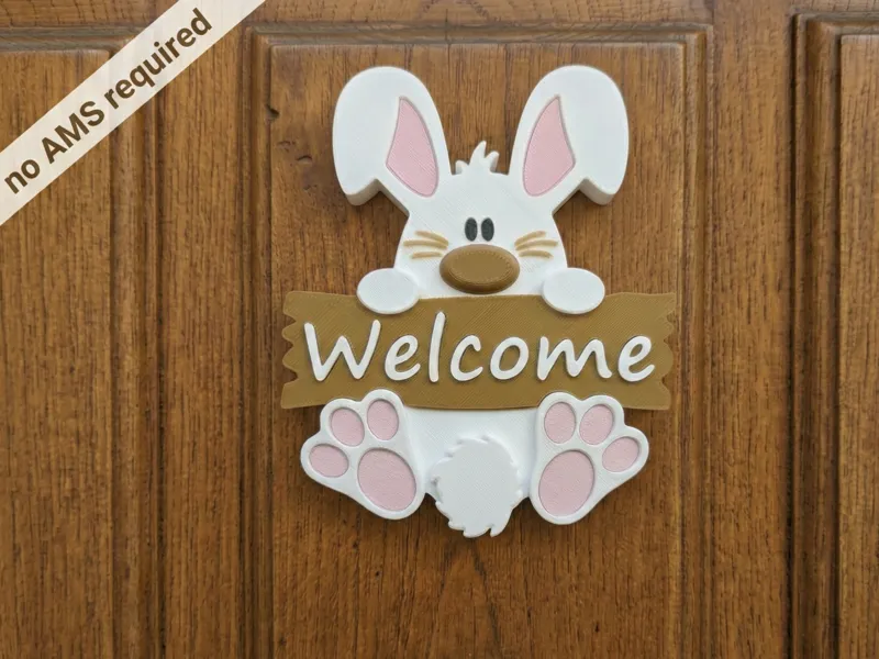 Easter Bunny Welcome Sign - AMS & Non-AMS Versions