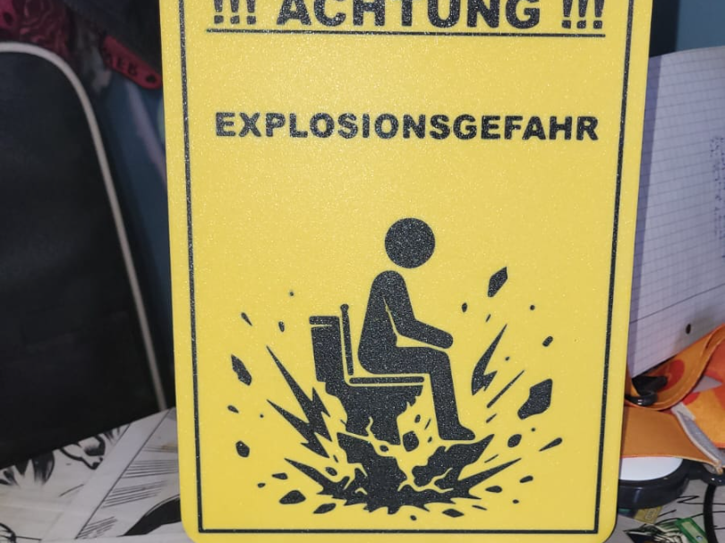 Explosion Toilette Schild