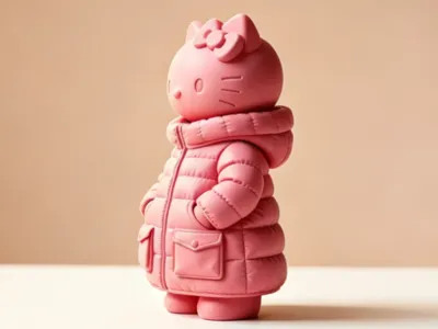 Lady Puffy: Easy-to-support elegant matte desktop ornament