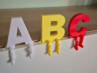 Articulated flexi alphabet letters