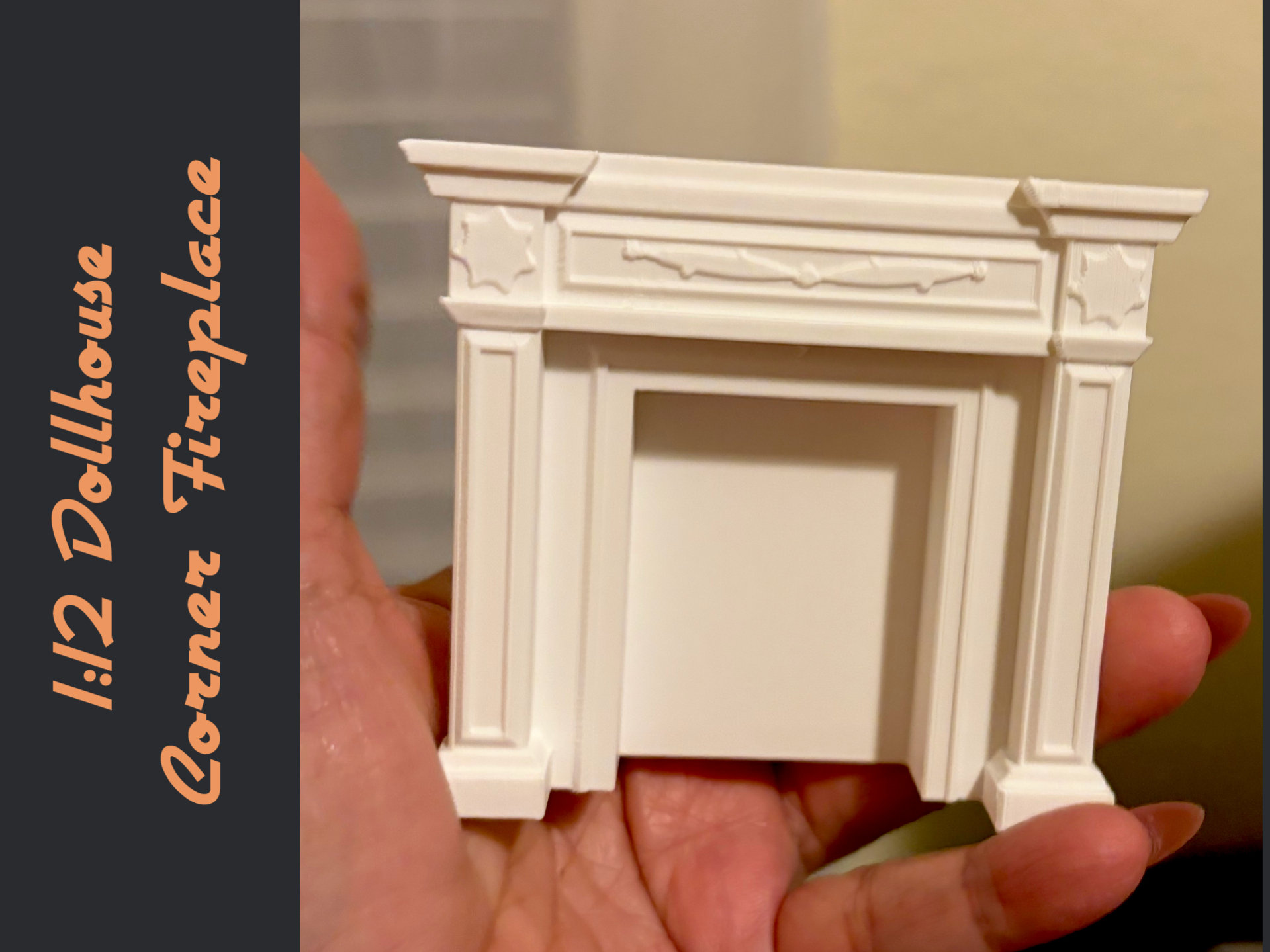 1:12 Dollhouse Corner Fireplace - 3D printed Other Miniatures, in stock in India