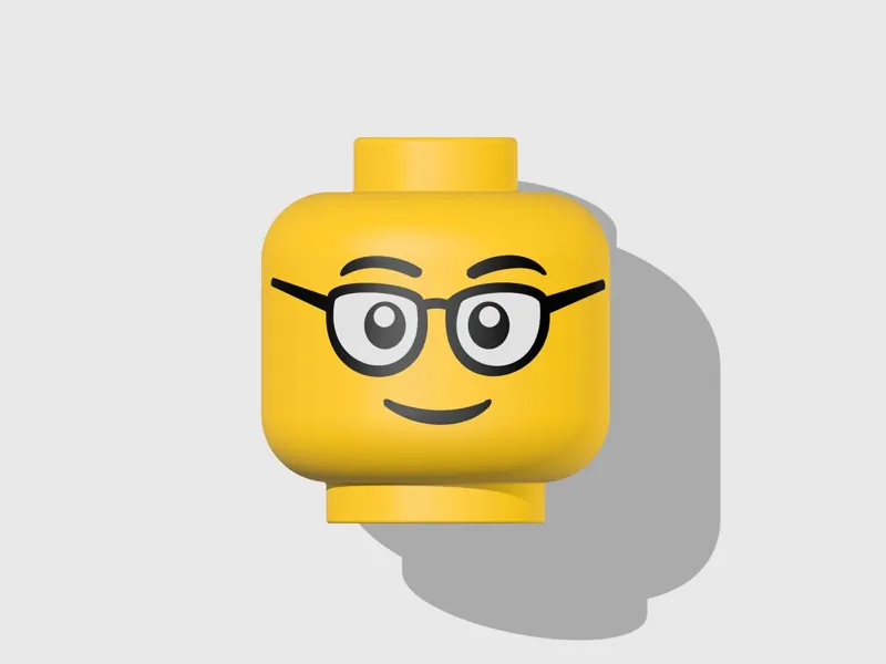 Mega Minifigure Head Man Smiley Face with Glasses