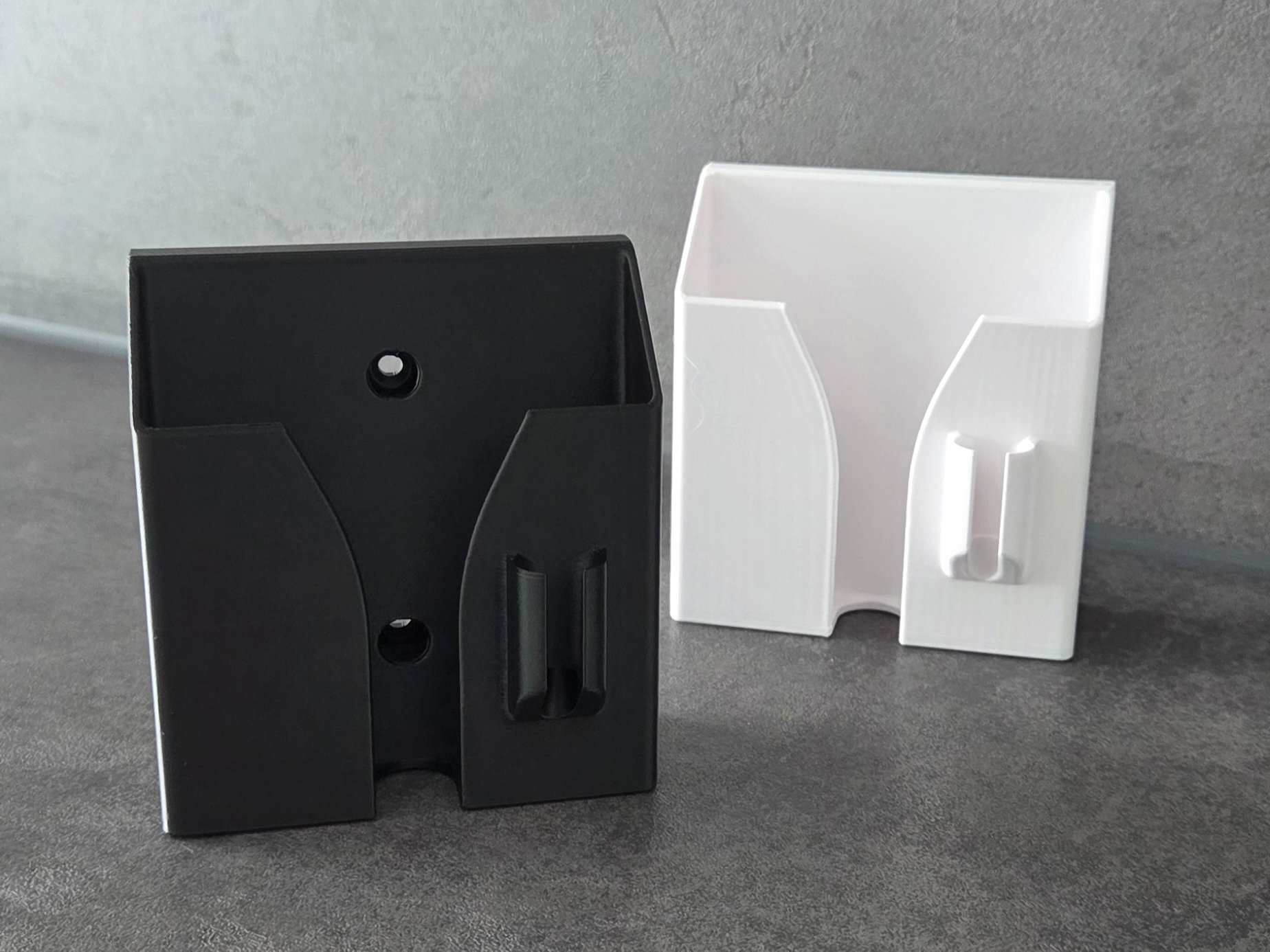 Wall-Mounted Phone Holder Integrated Cable pocket