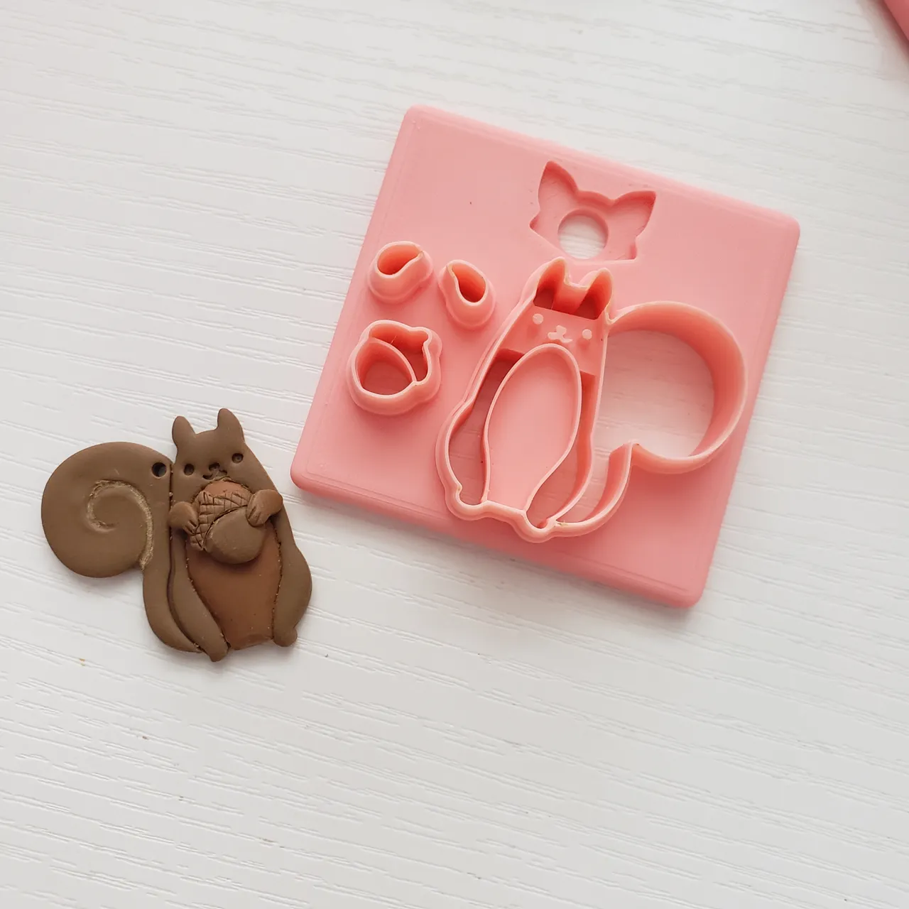 Squirrel Rodent Polymer Clay Earring Cutter view 2