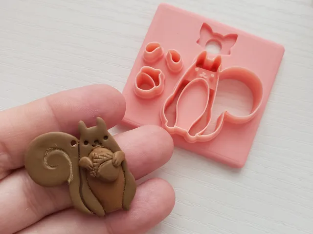 Squirrel Rodent Polymer Clay Earring Cutter