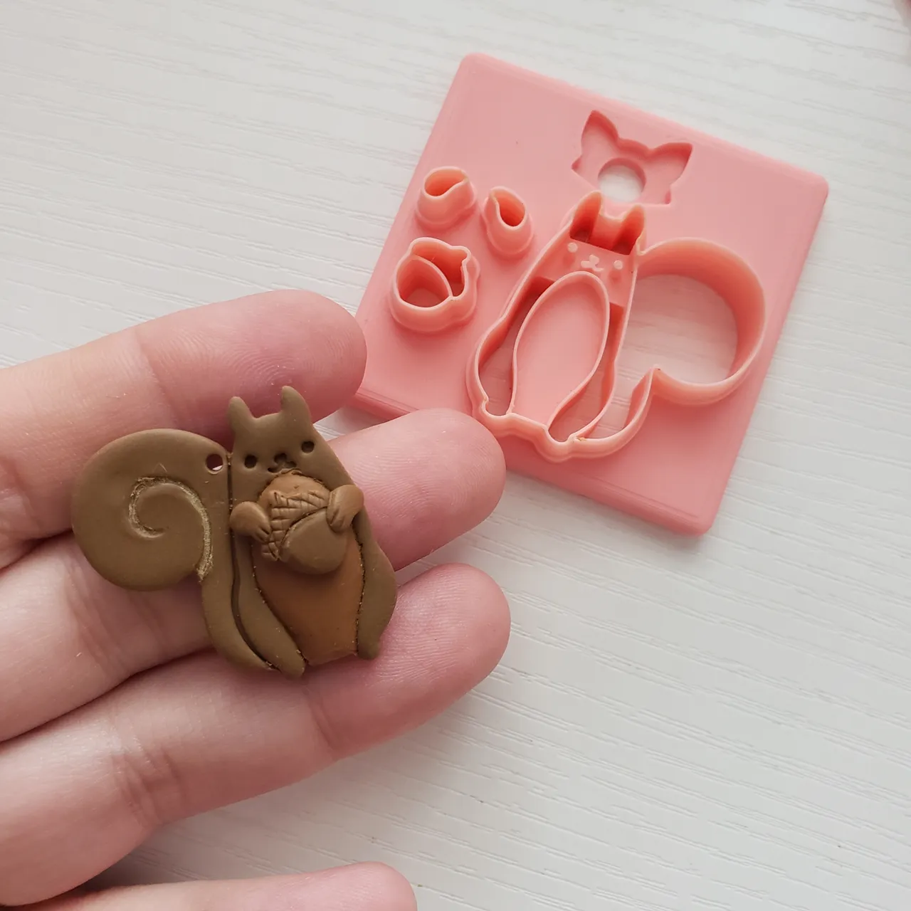 Squirrel Rodent Polymer Clay Earring Cutter view 3