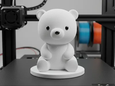 Cute Minimal Bear Figurine – Easy 3D Print 