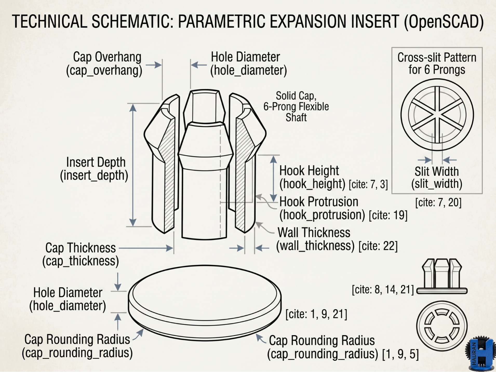 Parametric Customizable Hole Plug & Furniture Cap