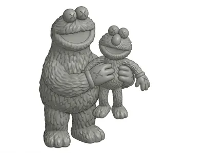 Kaws cookie monster and Elmo