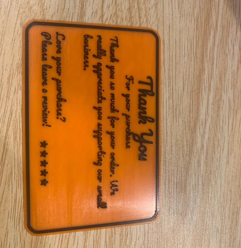 Etsy Thank you note 