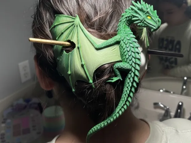 Ancient Drake or Dragon Hairpin or Cloak Fastener