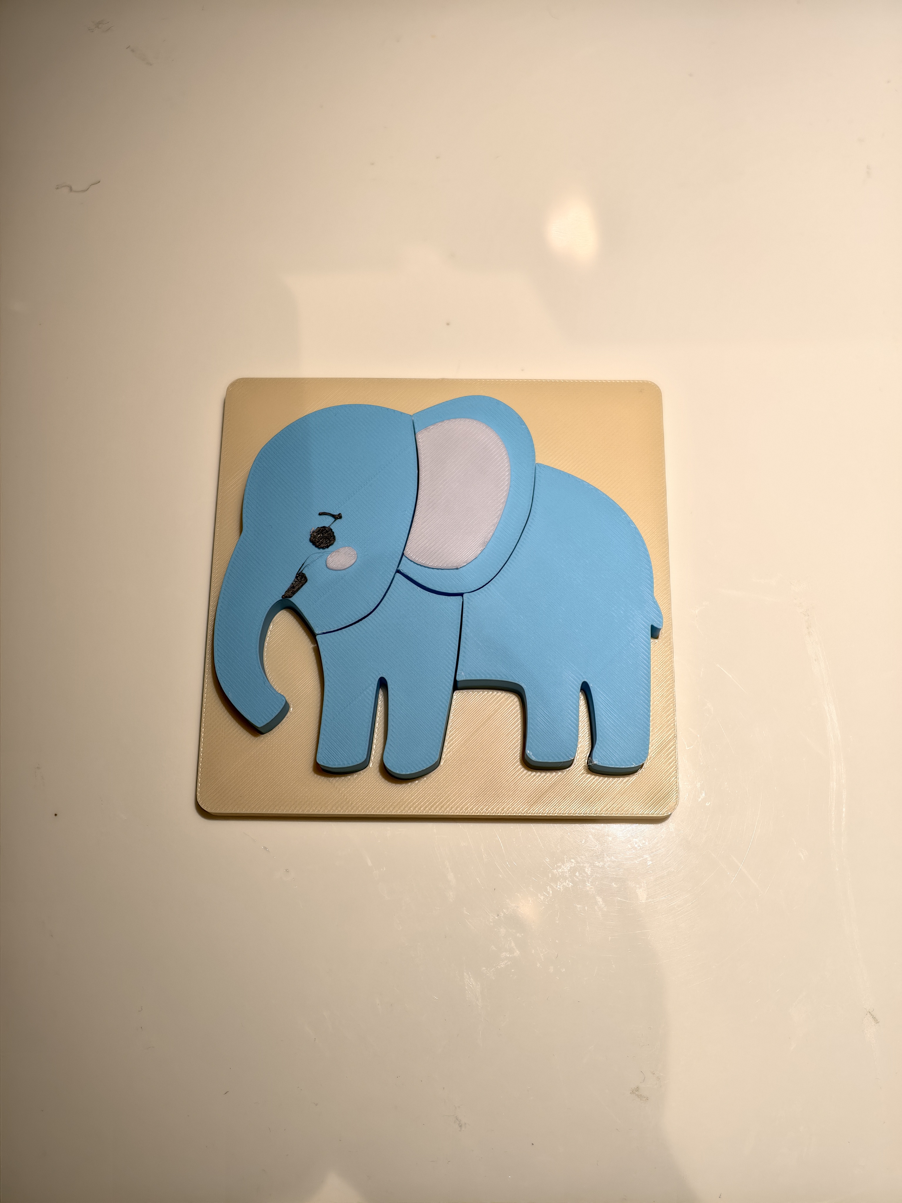 Miniatura 2 do modelo 3D 4合1儿童蒙氏早教动物拼图｜老虎、柴犬、大象、熊猫启蒙拼板