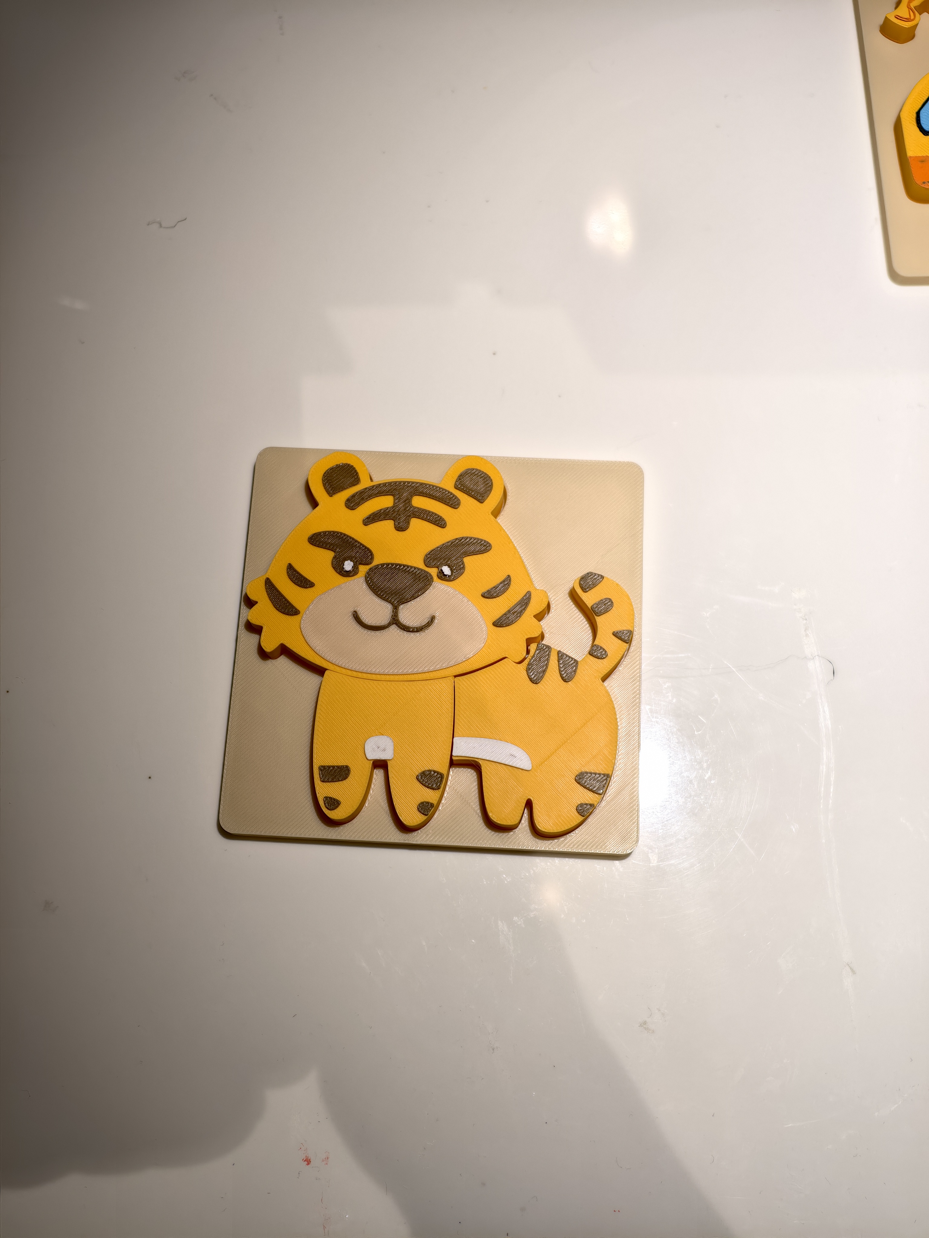 Miniatura 3 do modelo 3D 4合1儿童蒙氏早教动物拼图｜老虎、柴犬、大象、熊猫启蒙拼板