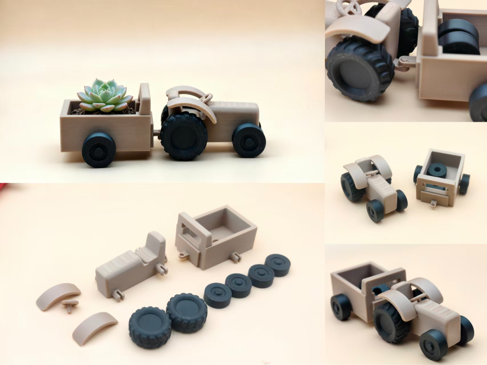 Miniatura 1 do modelo 3D 拖拉机多肉花盆